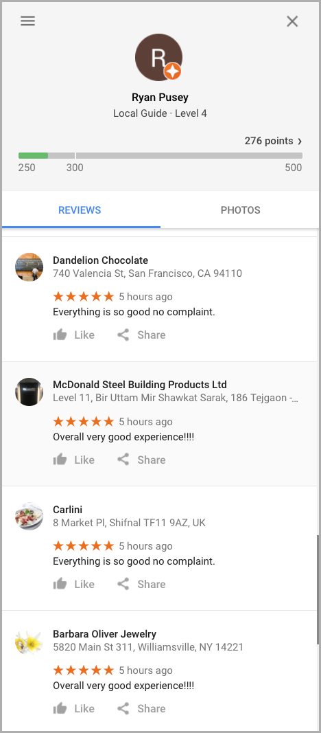 fake Google reviews