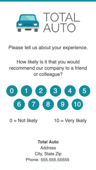 auto net promoter score NPS