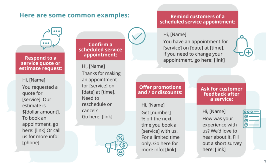 home services SMS marketing examples