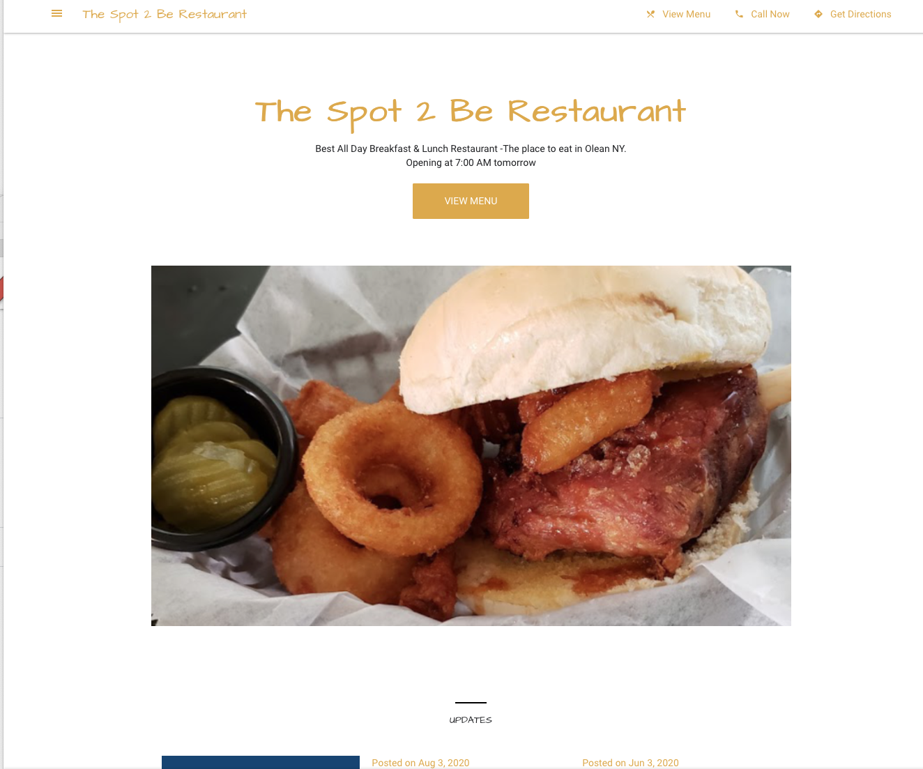 restaurant website